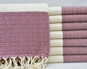 Turkish Towel,Beach Towel,40"x70",Turkish Peshtemal,Claret Red Towel,Home Gift Towel,Handwoven Peshtemal,Sofa Cover,Yoga Towel,B4-elmas