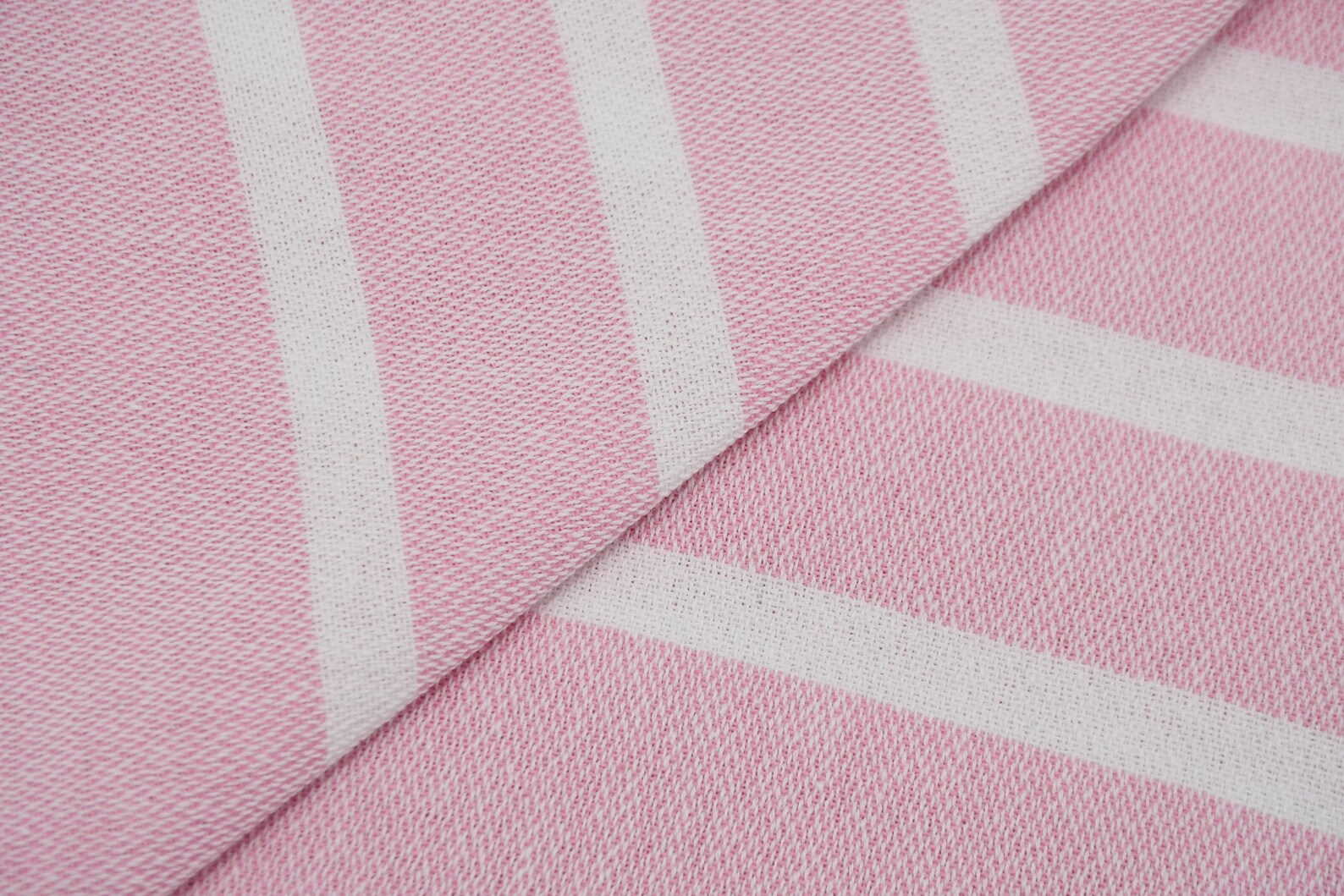 Pink Hand Towelwhite Striped Hand Toweltea Etsy