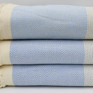 Baby Blue Blanket,79&quot;x95&quot;,Bed Cover,Blankets,Throw Blanket,Bed Rug,Diamond Blanket,Turkısh Blanket,Bedroom Blanket,Peshtemal Cover,B2-nefesB