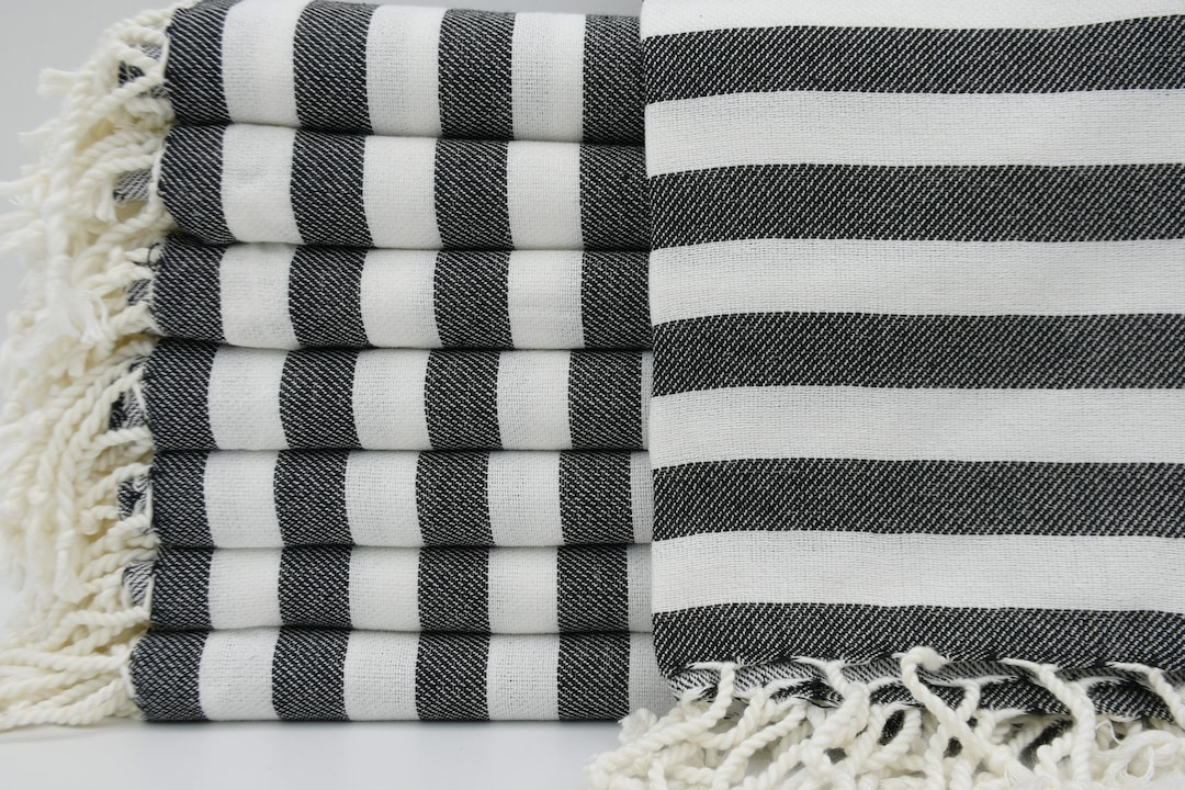 Turkish Towel,black and White Towel,cotton Towel,sauna Towel,pool Towel