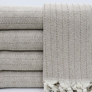 Herringbone Blanket,Turkish Blanket,Brown Blanket,Gift Bed Cover,Throws And Blankets,79&quot;x91&quot;,Turkish Throw,Turkish Bedspread,B3-YdamlaB