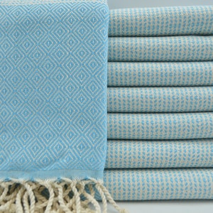 Light Turquoise Towel,Turkish Beach Towel,Bath Towel,Peshtemal,Turkish Towel,Diamond Towel,40&quot;x67&quot;,Turkish Peshtemal,Sauna Towel,B4-damla