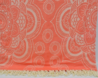 Coral Throw Blanket,Turkish Blanket,Jacquard Blanket,Turkish Bedspread,Throw Blanket,Quality Blanket,Cotton Blankets,79"x91",K1-JakarB
