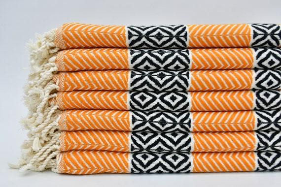 Bulk Towel turkish Towel turkey Towel orange and Black Peshtemal 40x70 turkish Peshtemal hammam Towel sauna Towel bohemian Towel b4 ba ak Etsy