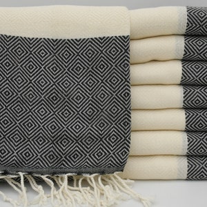 Black Towel,Handmade Towel,Cotton Towel,Decorative Towel,Peshtemal Towel,Soft Towel,Turkish Towel,40&quot;x70&quot;,Turkish Peshtemal,B2-elmas