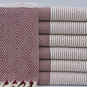Bathroom Decor Towel,Turkish Towel,Wholesale Towel,Handmade Towel,40"x73",Spa Towel,Hammam Towel,Turkish Peshtemal,Burgundy Towel,B1-Asya