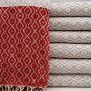 Turkish Peshtemal,Red and White Towel,Hammam Towel,Bohemian Towel,Cotton Towel,Peshtemal,40&quot;x67&quot;,Bath Towel,Beach Towel,B2-gözyaşı
