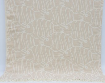 Bulk Blanket,Turkish Blanket,Kingsize Blanket,Handmade Blanket,101"x103",Cotton Blanket,Turkish Bedspread,Beige Blanket,Home Decor,K2-BalıkB