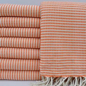 Asciugamano Hammam, Asciugamano Turco, Asciugamano Tessuto a Mano, Asciugamano Regalo, 40"x70", Asciugamano da Sposa, Asciugamano da Spiaggia, Asciugamano da Bagno, Peshtemal Turco, Asciugamano Arancione, B2-kare