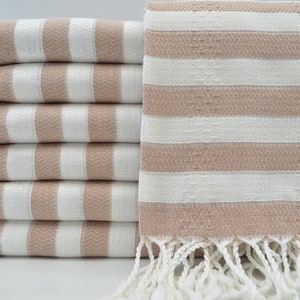 Beige and White Towel,Tukish Bath Towel,Handmade Towel,Turkish Towel,Turkish Peshtemal,Towels,36&quot;x70&quot;,Turkish Pool Towel,Peshtemal,B3-göcek