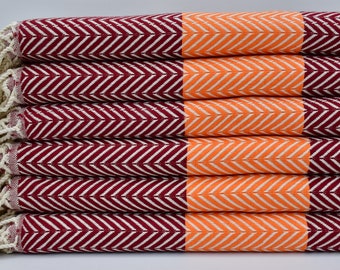 Wholesale Towel,Bath Towel,Spa Towel,Burgundy And Orange Towel,Turkish Towel,Turkish Peshtemal,40"x66",Turkey Towel,Bohemian Towel,B2-damla