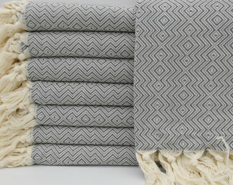 Gray Towel,Turkish Towel,Turkish Peshtemal,Peshtemal,Spa Towel,Towel,40"x70",Bohemian Towel,Peshtemal Towel,Cotton Towel,Soft Towel,K1-atıl