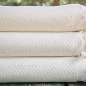 White  Blanket,Turkish Peshtemal,Bed Cover,Turkish Towel,Cotton Blanket,Throw,Cover,82&quot;x91&quot;,Bed Rug,King Size,B3-damlaB