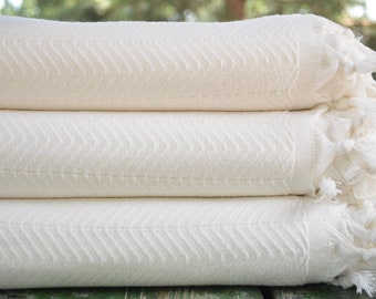 White  Blanket,Turkish Peshtemal,Bed Cover,Turkish Towel,Cotton Blanket,Throw,Cover,82&quot;x91&quot;,Bed Rug,King Size,B3-damlaB