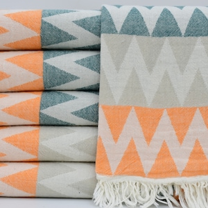 Bath Towel,Turkish Towel,Beach Towel,Turkish Peshtemal,Multicolored Towel,40"x70",Peshtemal Towel,Hammam Towel,Throw Towel,K2-Zikzak