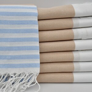 Beach Towel,Bath Towel,Hammam Towel,Turkish Towel,40&quot;x70&quot;,Brown And Turquoise Towel,Towel With Pocket,Turkish Peshtemal,B1-Marin-Cepli