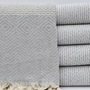 Turkish Blanket,Light Gray Blanket,79x95,Turkish Towel,Turkish Bedspread,Turkish Throw,Handmade Blanket,Sofa Cover,Festival Throw,B3-dreamKB