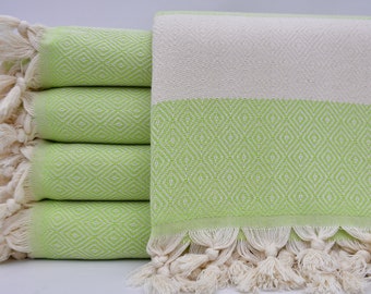Turkish Blanket,Diamond Design Blanket,Light Green Blanket,Turkish Throw,Beach Throws,Turkish Towel,79"x91",Turkish Throws,K3-elmasB