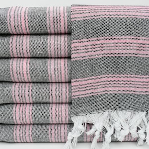 Organic Towel,Turkish Towel,Thin Towel,Handmade Towel,Bath Towel,Beach Towel,38&quot;x70&quot;,Pink Towel,Striped Towel,Gift Towel,K3-saraylı