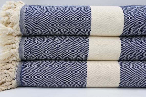 King Size Blanket navy Blue Throw peshtemal Cover bed Cover
