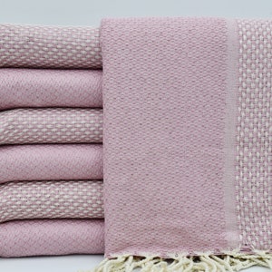 Bridemaid Towel,Turkish Towel,Handmade Towel,Bulk Towel,Turkey Towel,Spa Towel,38&quot;x67&quot;,Turkish Peshtemal,Light Pink Towel,B1-Yansıma