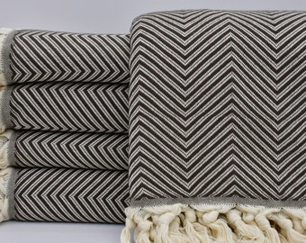 Dark Brown Blanket,Turkish Bedspread Blanket,Organic Cotton Blanket,Throw Blanket,80''x95''Turkish Blanket,Bamboo Blanket,BD-DamlaB