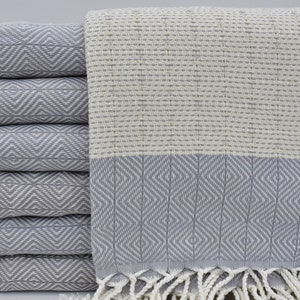 Bath Decor Towel,Turkish Towel,Diamond Pattern Towel,Housewarming Gift,40"x70",Turkish Peshtemal,Gray Towel,Hammam Peshtemal,B2-nefes
