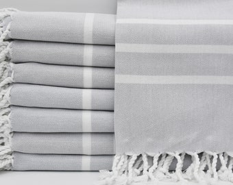 Striped Hand Towel,Peshkir,Head Towel,Dish Towel,Turkish Towel,18"x40",Gray Hand Towel,White Striped Kitchen Towel,Face Towel,B1-üç çizgi