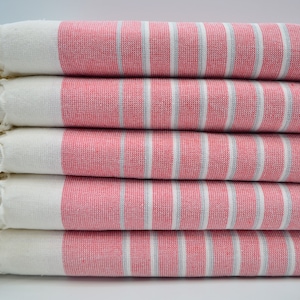 Red Striped Terry Towel,Turkish Peshtemal,Bohemian Towel,Turkish Terry Towel,Terry Peshtemal,Ultra Soft Towel,40&quot;x65&quot;,Bath Towel,B7-eftelya