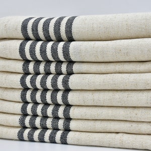 Asciugamano in lino, asciugamano da cucina, asciugamano turco, 18&quot;x40&quot;, asciugamano turco, asciugamano per il viso, asciugamano a righe nere, strofinaccio, peshkir, B1-dokuzH