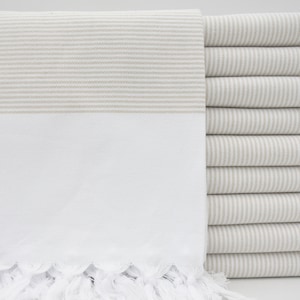 Beige Striped Towel,Turkish Towel,Soft Towel,Peshtemal Towel,White Towel,Turkey Towel,40&quot;x70&quot;,Hammam Towel,Pool Towel,K2-gelinteli