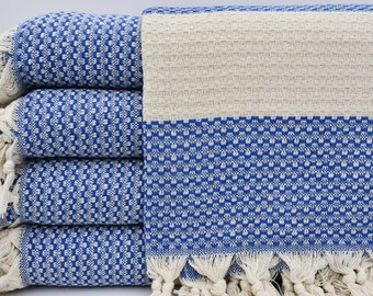 Handmade Blanket,Quality Blanket,Blue Blanket,Turkish Blanket,79"x87",Turkish Bedspread,Turkish Throw,Picnic Blanket,Thick Blanket,B3-HasırB