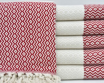 Turkish Towel,Burgundy Towel,Home Gift Towel,Fouta Towel,Beach Towel,40"x70",Turkish Peshtemal,Decorative Towel,Fitness Towel,K1-kedigözü