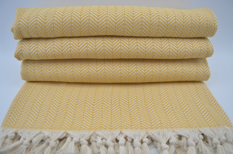 Yellow Cotton Rich Throw Blanket main image 1