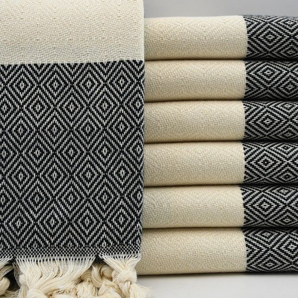 Turkishdowry,Black Diamond Towel,Towel,Peshtemal,Bath Towel,Cotton Peshtemal,Organic Towel,Pool Peshtemal,Turkish Towel 40"x70",M1-elmas