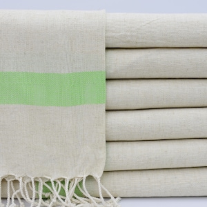 Asciugamano biologico, asciugamano turco, asciugamano verde, telo da spiaggia, telo da bagno, 38"x73", asciugamano di lino, asciugamano da sposa, asciugamano regalo, asciugamano boho, B9-Bordürlü