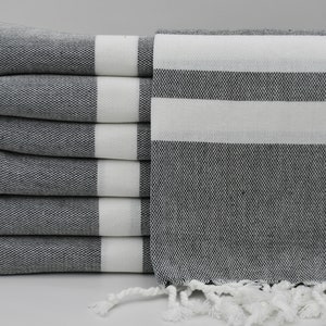 Black and White Towel,Turkish Towel,Bohemian Towel,Hammam Towel,Cotton Towel,Sauna Towel,Peshtemals,40&quot;x70&quot;,Turkish Peshtemal,B1-balıksırtı