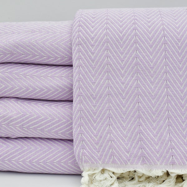 Herringbone Blanket,Lilac Blanket,Turkish Blanket,Bed Cover,Turkish Bedspread,79"x89",Turkish Towel,Beach Throw,Sofa Cover,B2-damlaB