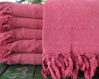 Fushia Towel,34"x67",Tribal Towel,Spa Towel,Peshtemal,Pool Towel,Stone Washed Pehtemal,Turkish Towel,Soft Towel,Turkish Peshtemal,K2-taş