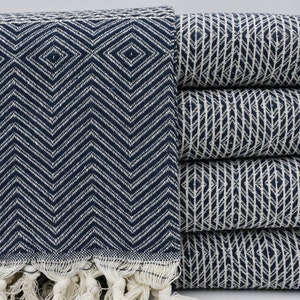 Sofa Cover,Dark Navy Blue Blanket,Gift Blanket,Turkish Blanket,79x95,Turkish Towel,Turkish Bedspread,Turkish Throw,Beach Blanket,B3-dreamKB
