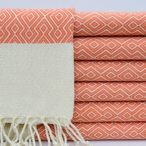 Beach Towel,Turkish Towel,Bath Towel,Handmade Towel,Decor Towel,Shower Towel,38&quot;x70&quot;,Cotton Towel,Orange Towel,Pool Towel,B9-Büyükelmas