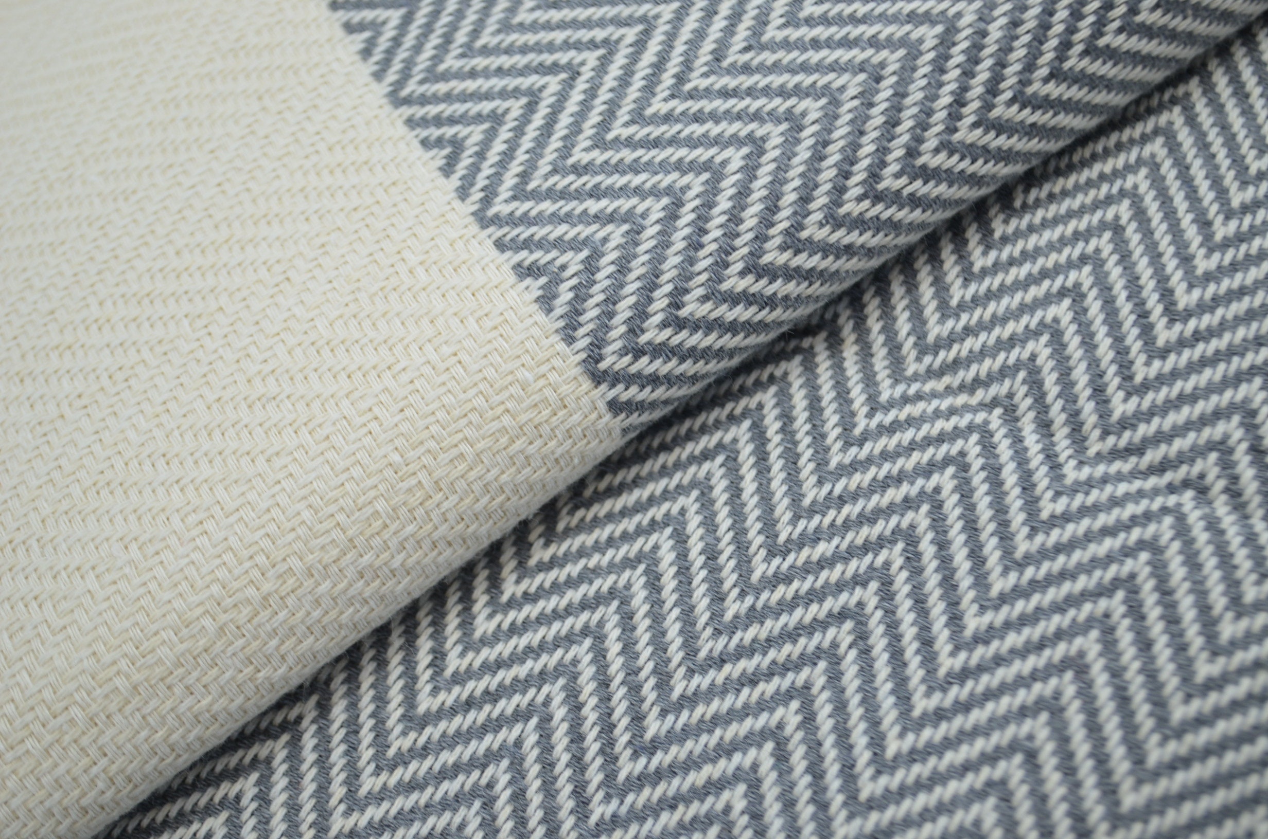 Türkische Decke graue Decke Fischgrät Decke Zickzack | Etsy