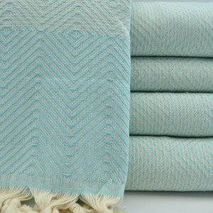 Mint Green Throw,Bed Cover,Bed Rug,Turkish Blanket,Blanket,Beach Throw,Extra Long Blanket,75&quot;x91&quot;,Turkish Cotton Blanket,Towel,B3-dreamB