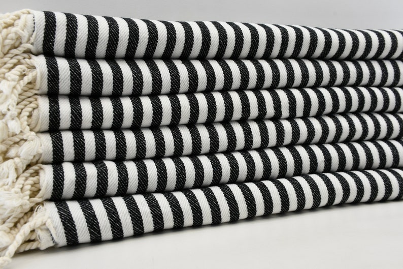 Black Striped Hand Towelhandmade Hand Towelhead Towelhand Etsy