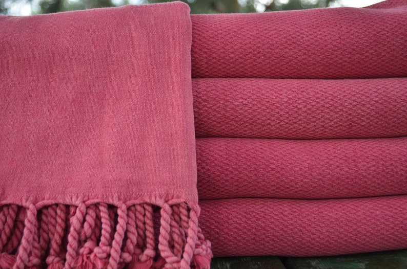 Fushia Towel,Beach Towel,Soft Towel,Bath Towel,Turkish Peshtemal 32x70,Stone Washed Towel,Turkish Towel,Tribal Towel,Cotton Towel,K2-petek image 1