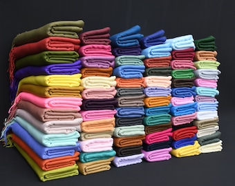 Bulk Shawls For Bridal Party, Bachelorette Party Favors, Maid of Honor, Gifts For Birthday, Pashmina Scarfs with Custom Band, Custom Favors