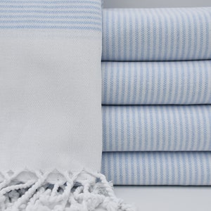 Turkish Towel,White Towel,Bath Towel,Baby Blue Striped Peshtemal,Turkish Beach Towel,40&quot;x70&quot;,Hammam Towel,Bohemian Towel,B1-gelinteli