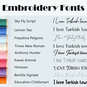 Personalized Turkish Towel Gift, Turkish Peshtemal, Embroidery Towel, Bachlorette Gift, Beach Towel, Bath Towel, Tea Towel, Wedding Gift image 4