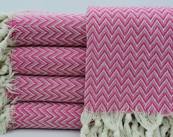 Turkish Blanket,Beach Throw,Herringbone Blanket,Turkish Throws,Fuchsia Blanket,60''x87'',Turkish Bedspread,Bed Cover,B2-balıksırtıB