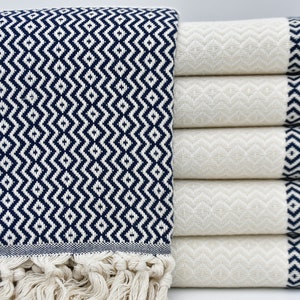 Turkish Towel,Dark Navy Towel,Spa Towel,Decorative Towel,Beach Towel,40&quot;x70&quot;,Turkish Peshtemal,Personalized Gift Towel,K1-kedigözü